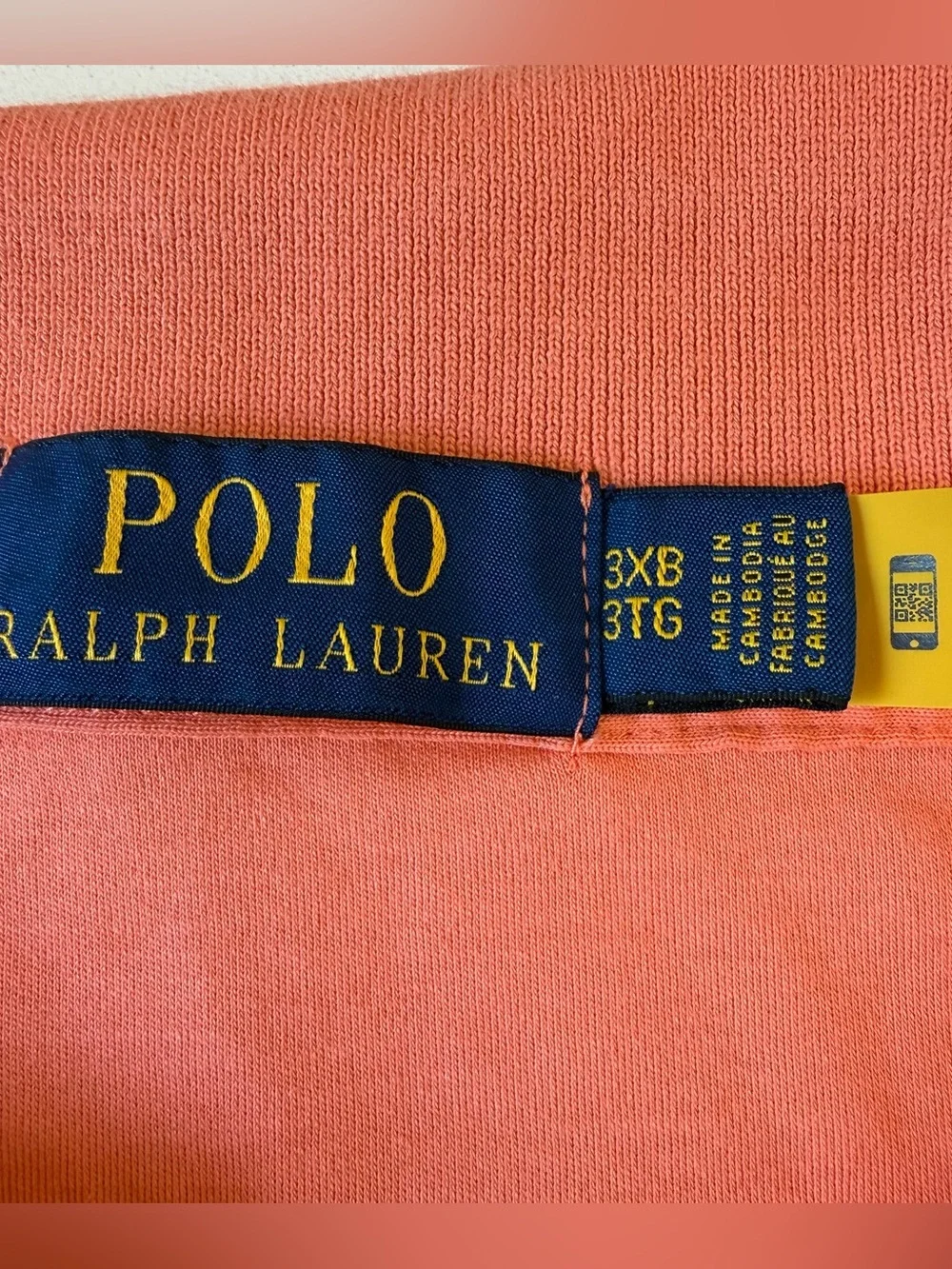 Polo Ralph Lauren Classic Fit Polo Shirt 3XB Big Tall Coral Cotton Pony Logo EUC